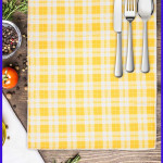 Коврик для сушки посуды. Желтая клетка. Желтый / белый.