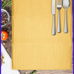 Коврик для сушки посуды. Плетенка. Золотистый.