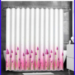 Штора для ванной. Полевые цветы. С кольцами.