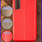 Чехол-книжка для Samsung Galaxy S21 FE. Красный.