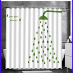 Штора для ванной. Душ и капли (Love you forever). С кольцами.