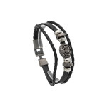 Браслет экокожа. Черный. . 6080